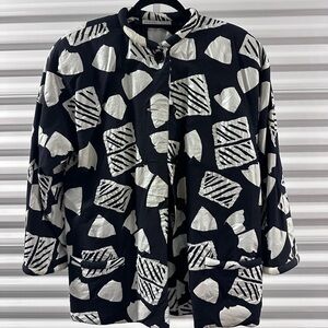 Geoffrey Beene Monochrome Abstract Jacket